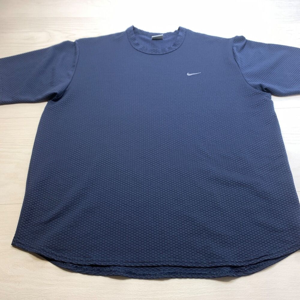 Nike Sphere‎ Dry Shirt Mens L Blue Navy Short Sleeve Athletic Casual Adult